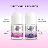 Wottagirl Underarm Roll On Combo (25ml × 2) – Even Glow Brightening & Secret Crush | 48H Odour Protection | Alcohol-Free | Vegan Deodorant for Women