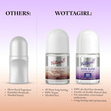 Wottagirl Underarm Roll On Combo (25ml × 2) – Even Glow & Vanilla Twist | 48H Odour Protection | Alcohol-Free | Vegan Deodorant for Women