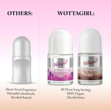 Wottagirl Underarm Roll On Combo (25ml × 2) – Secret Crush & Vanilla Twist | 48H Odour Protection | Alcohol-Free | Vegan Deodorant for Women