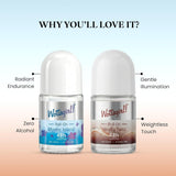 Wottagirl Underarm Roll On Combo (25ml × 2) – Mystic Island & Vanilla Twist | 48H Odour Protection | Alcohol-Free | Vegan Deodorant for Women
